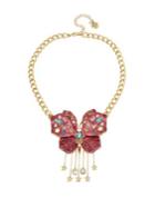Betsey Johnson Blooming Crystal Butterfly Pendant Necklace