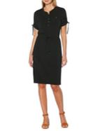 Rafaella Ruched-sleeve Drawstring Dress