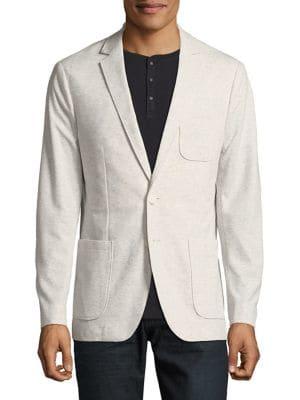 Calvin Klein Gris 2-button Pique Interlock Jacket