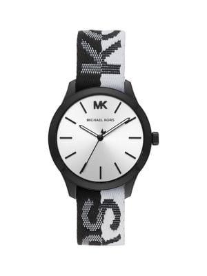 Michael Kors Runway Stainless Steel & Nylon-strap 3-hand Watch