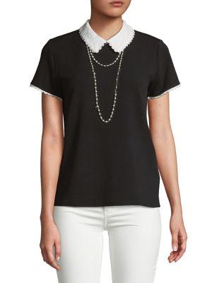 Karl Lagerfeld Paris Lace Collared Top