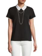 Karl Lagerfeld Paris Lace Collared Top
