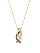 Le Vian Chocolatier Vanilla Diamonds, Chocolate Diamonds And 14k Tri-tone Gold Pendant Necklace