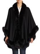 Sofia Cashmere Dyed Fox Fur-trimmed Cashmere Wrap