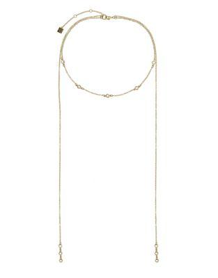 Laundry By Shelli Segal Crystal Chanel Lariat Necklace