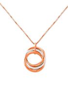 Lord & Taylor 14k White And Rose Gold Circle Pendant
