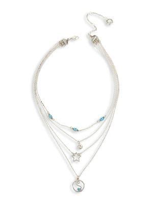 Bcbgeneration Festival Fashion Yin Yang Silvertone & Crystal Set Of Four Pendant Necklaces
