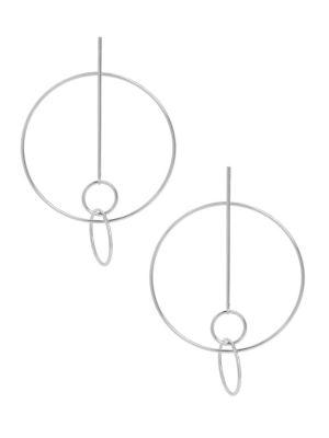 Bcbgeneration Platinum Rose Large Triple Hoop Earrings