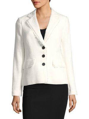 Karl Lagerfeld Paris Notch Collar Tweed Blazer