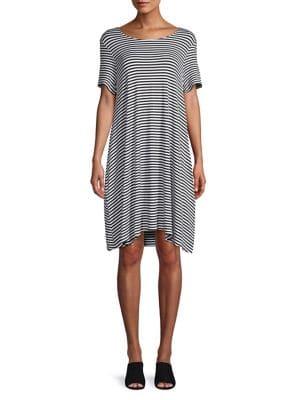 Lord & Taylor Petite Striped Swing Dress