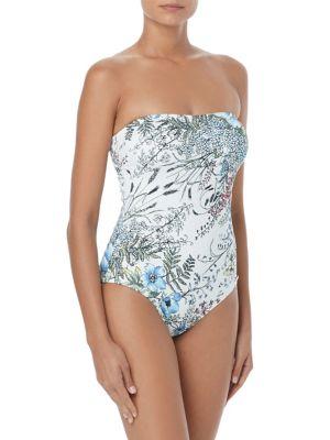 Vince Camuto Lace-back One-piece Bandeau Swimsuit