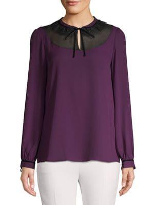 Karl Lagerfeld Paris Illusion Yoke Blouse