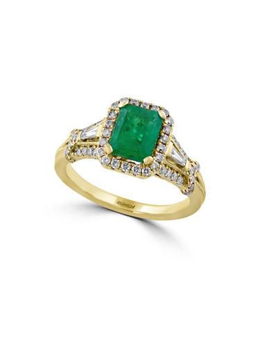 Effy 14k Yellow Gold, 14k Gold, Diamond And Emerald Ring