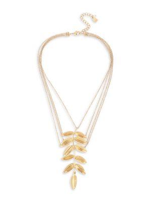Robert Lee Morris Goddess Goldtone Sculptural Leaf Multi-strand Necklace