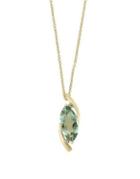 Effy Green Amethyst, Diamond And 14k Yellow Gold Pendant Necklace