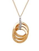 Lord & Taylor Gold Rush 14k Two-tone Gold Triple Open Knot Circle Pendant Necklace