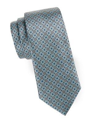 Black Brown Silk Regal Flower Tie