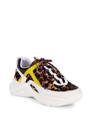 Kurt Geiger London Lunar Leopard-dot Calf Hair Sneakers