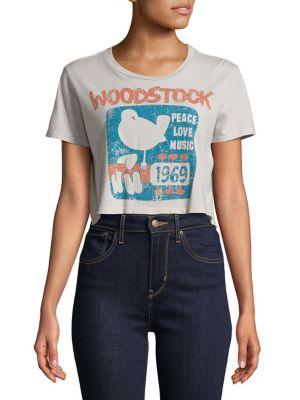 Recycled Karma Woodstock 1969 Crop Graphic Tee