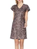 Vince Camuto Gilded Rose Sequined Mesh Dress