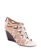 Adrienne Vittadini Alby Leather Caged Wedge Sandals