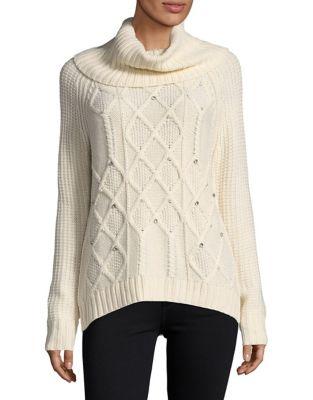 Ivanka Trump Embellished Cowlneck Sweater