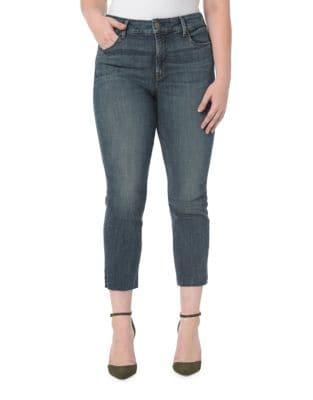 Nydj Plus Plus Marilyn Raw-hem Straight Ankle Jeans
