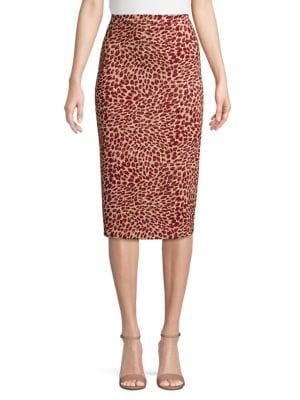 Max Mara Studio Printed Midi Pencil Skirt