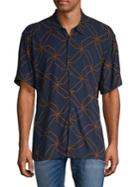 Perry Ellis Short-sleeve Button-front Ribbon Shirt