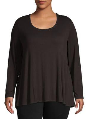 Lady Sarah Plus Long-sleeve Mesh Top