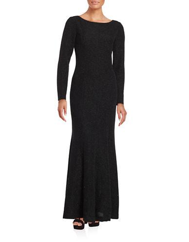 Eliza J Solid Long Sleeve Gown