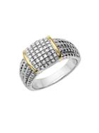 Lord & Taylor 0.25 Tcw Diamond Accented Ring In Sterling Silver With 14 Kt. Yellow Gold