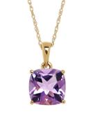 Lord & Taylor Amethyst And 14k Yellow Gold Pendant Necklace