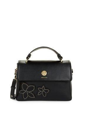 Anne Klein Studded Chain Leather Crossbody Bag