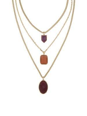 Laundry By Shelli Segal Three Row Mother-of-pearl Pendant Necklace