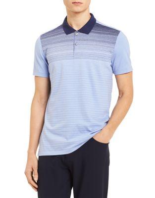 Calvin Klein Allover Engineered Striped Cotton Polo