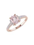Sonatina Rose Goldtone Oval Cut Morganite & 0.07tcw Diamond-accent Ring