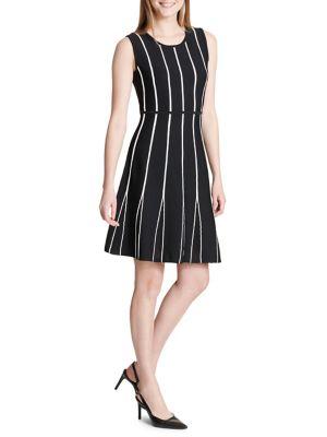 Calvin Klein Striped Fit-&-flare Dress