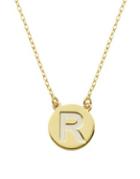 Lord & Taylor Sterling Silver R Pendant Necklace