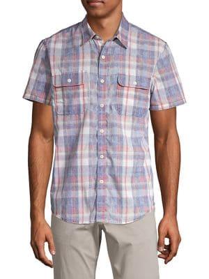 Lucky Brand Short-sleeve Plaid Utility Shirt