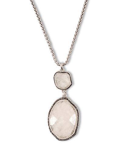 Lucky Brand Silvertone And Semi-precious Rock Crystal Necklace