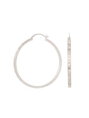 Sole Society Silvertone Stone-studded Hoop Earrings