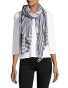 Collection 18 Geometric-printed Cotton-blend Scarf