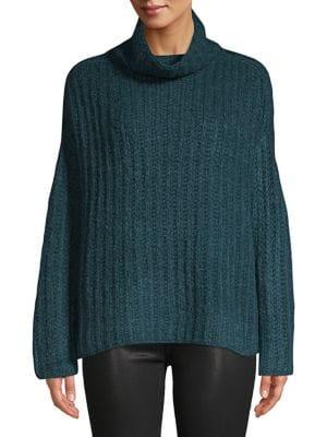 Free People Fluffy Fox Boxy Knit Turtleneck Sweater