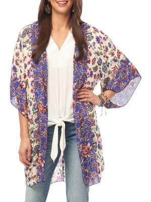 Democracy Floral Open-front Kimono