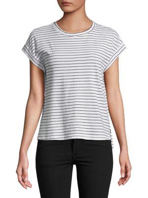 Splendid Stripe Print Hi-lo Top