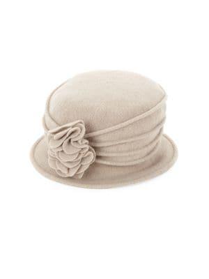 Scala Floral Wool Cloche Hat