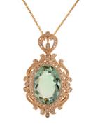 Effy Green Amethyst, Diamond And 14k Rose Gold Pendant Necklace
