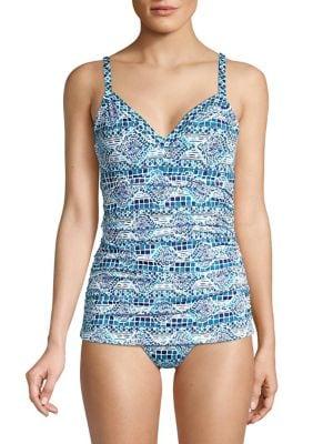 Tommy Bahama Floral Isles Shirred Printed Tankini