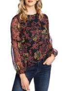 Cece By Cynthia Steffe Floral Long-sleeve Blouse